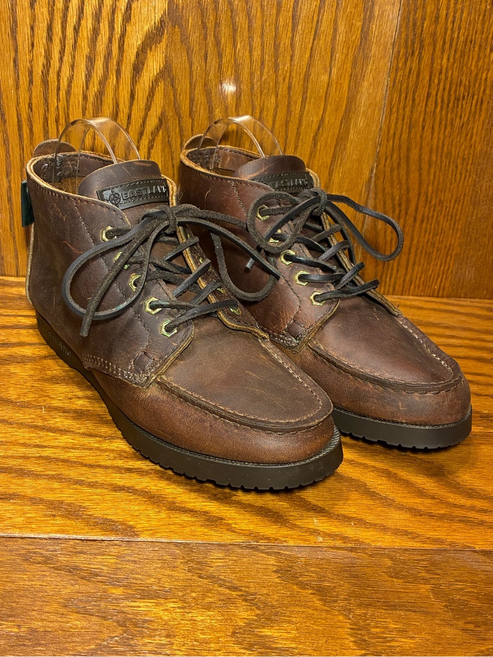 VTG 90s Eastland Moc Toe Chukka Boots Brown Leather Women’s 8 Wide